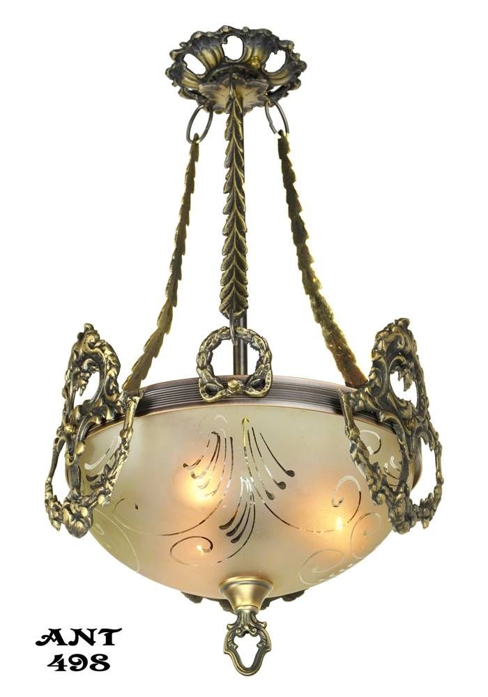 Vintage Hardware & Lighting – Antique Edwardian Ceiling Bowl Throughout Edwardian Pendant Lights (View 2 of 15)