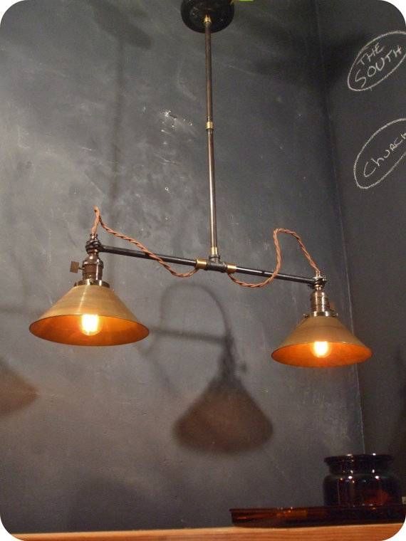 Vintage Industrial Double Shade Ceiling Sconce Machine Age Pertaining To Double Pendant Light Fixtures (View 9 of 15)