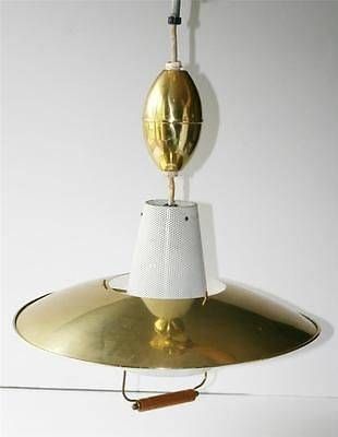 Vtg Flying Saucer Pendant Light Pull Down Ceiling Lamp Atomic Mid Within Pull Down Pendant Lights (View 11 of 15)