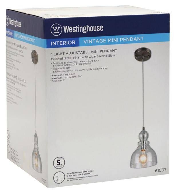 Westinghouse One Light Adjustable Mini Pendant Inside Westinghouse Pendant Lights (View 9 of 15)