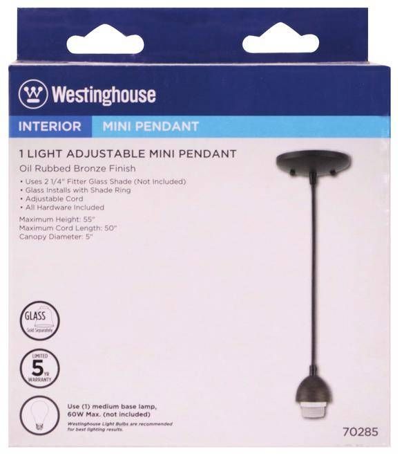 Westinghouse One Light Adjustable Mini Pendant Intended For Westinghouse Pendant Lights (View 7 of 15)