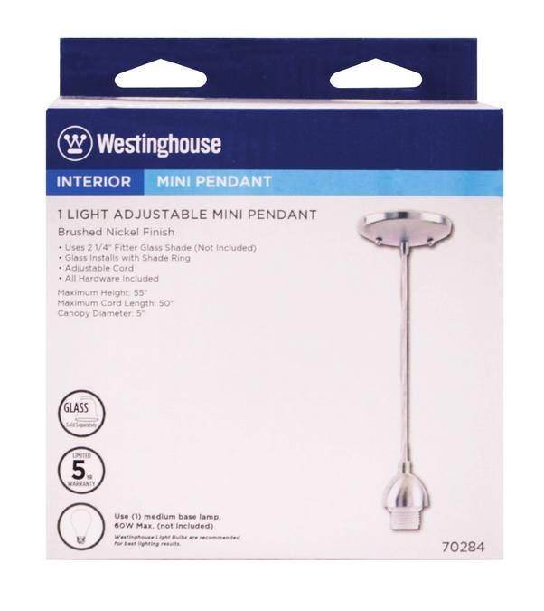 Westinghouse One Light Adjustable Mini Pendant With Regard To Westinghouse Pendant Lights (View 12 of 15)