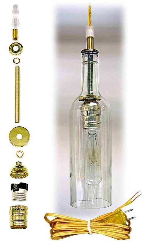Wine Bottle Hanging Lamp Kits – National Artcraft Throughout Wine Bottle Pendant Light Kits (Photo 2 of 15)