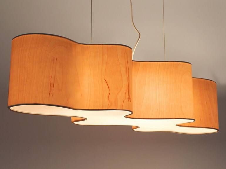 Wood Veneer Pendant Lamp Cloud Mesalampa For Wood Veneer Lights Fixtures (Photo 11 of 15)