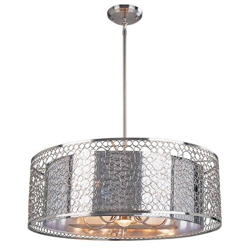 Z Lite 158 26 Saatchi Brushed Nickel 6 Light Drum Chandelier Pertaining To Brushed Nickel Drum Lights (Photo 1 of 15)