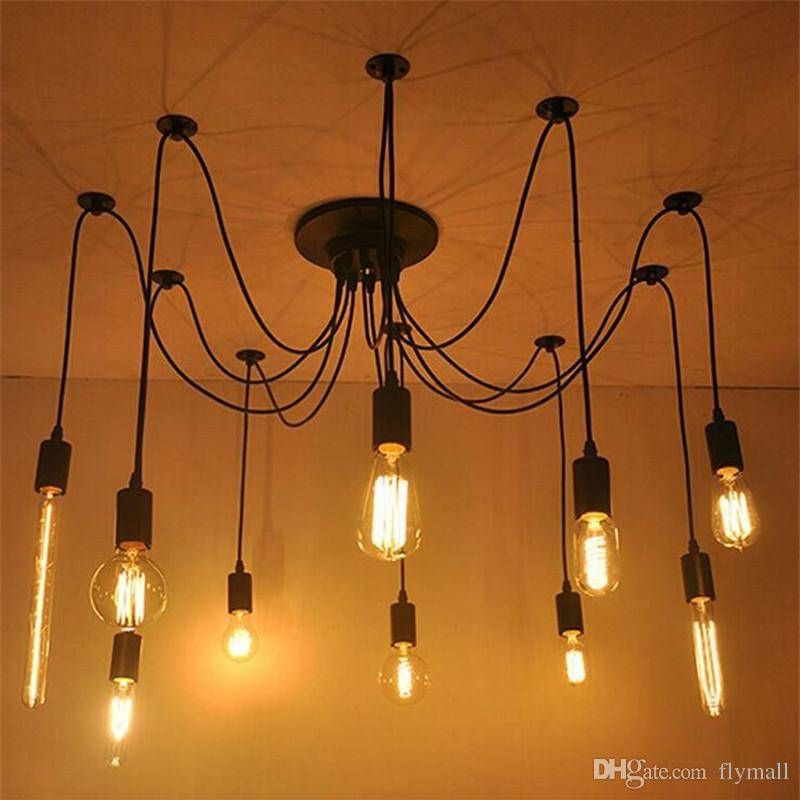 2017 6/8/10/12/16 Vintage Edison Bulbs Spider Pendant Lamp Home Inside Most Popular Spider Pendant Lamps (Photo 12 of 15)