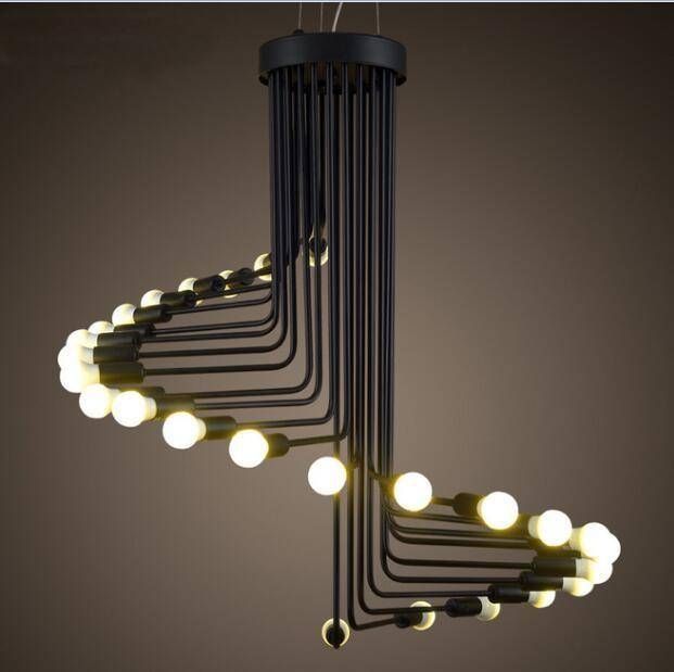 2017 Modern Vintage Loft Pendant Light Iron Spiral Staircase Lamp With Most Popular Drop Pendant Lights (Photo 2 of 15)