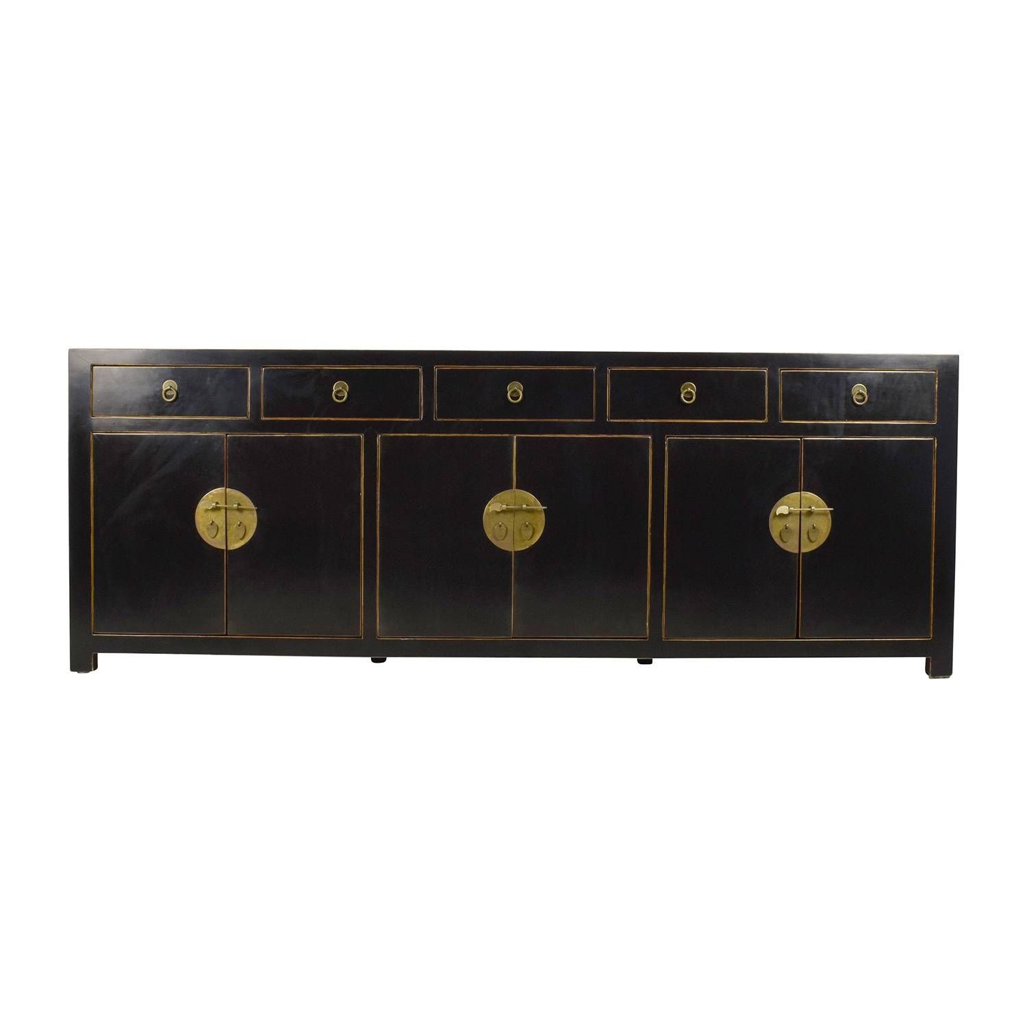 85% Off – Custom Made Black Drawer And Cabinet Sideboard / Storage Throughout Cheap Black Sideboards (Photo 15 of 15)