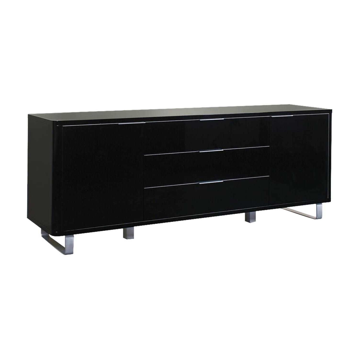 Accent Black High Gloss Sideboard | Modern Dining Furniture | Fads Inside Black Gloss Sideboards (Photo 5 of 15)