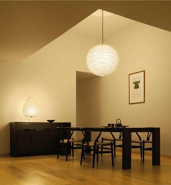 Akari Noguchi Ceiling Lamp 30d 37d 45d 55d : Surrounding Within Current Noguchi Akari Pendants (Photo 2 of 15)