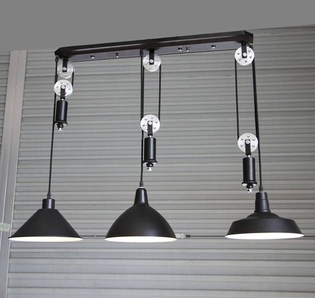 Aliexpress : Buy Adjustable Diy Silver Pulley Pendant Lamp Within Adjustable Pulley Pendant Lights (View 14 of 16)