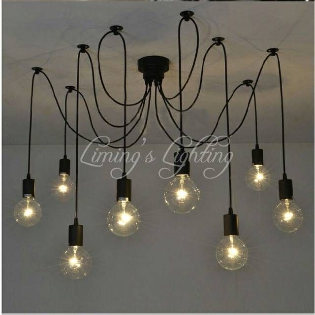 Aliexpress : Buy Loft Retro Black Spider Pendant Lights With Best And Newest Spider Pendant Lamps (View 5 of 15)