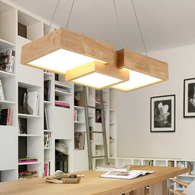 Aliexpress : Buy Modern Wooden Led Pendant Light Fixtures For Within 2018 Office Pendant Lights (Photo 10 of 15)