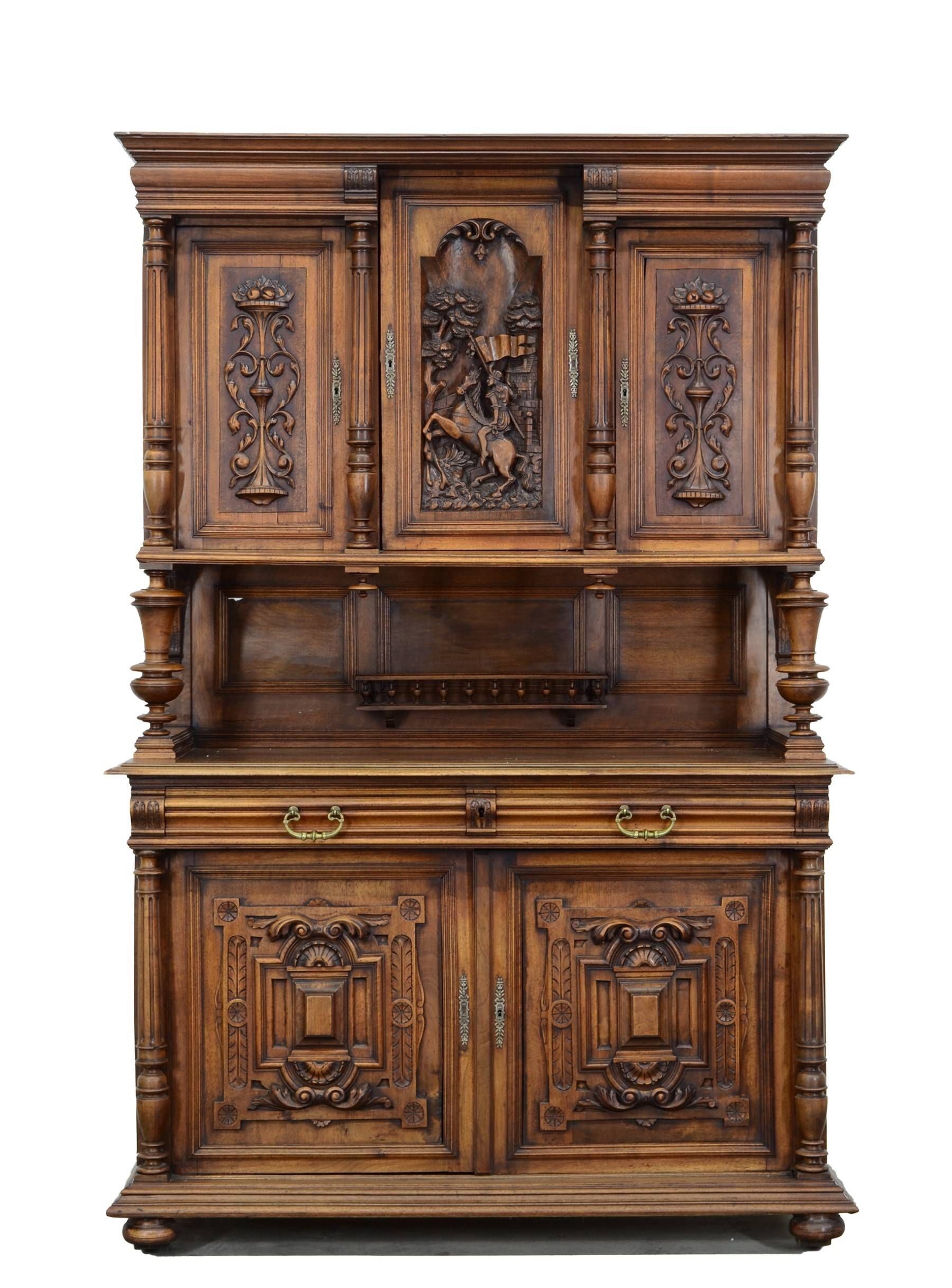 Antique French Henry Ii Renaissance Style Carved Buffet Sideboard In French Sideboard Cabinets (Photo 4 of 15)