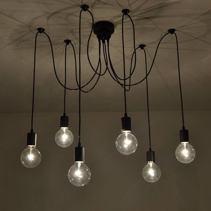 Buy 6 Lights Edison Retro Spider Pendant Light Lighting Ac 110 With Regard To Best And Newest Spider Pendant Lamps (View 4 of 15)