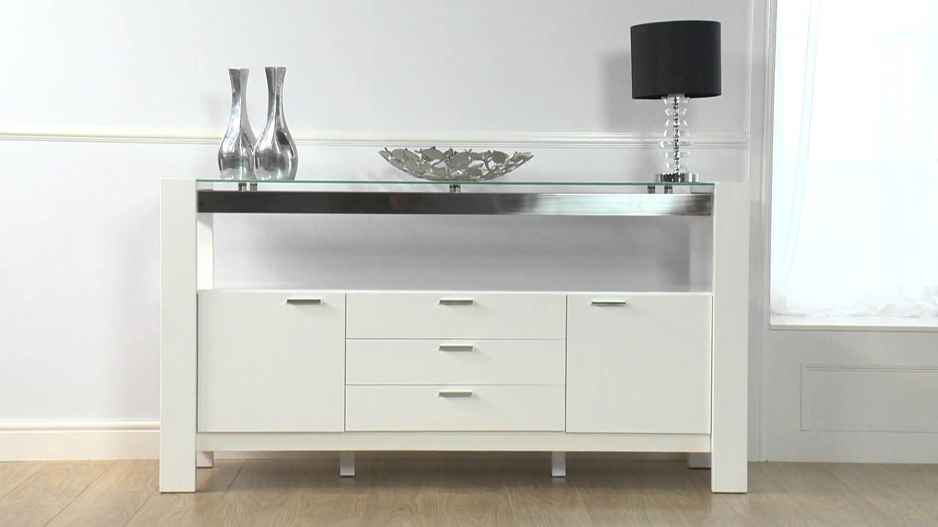 Cannes White High Gloss Sideboard – Ofstv – Youtube In Red High Gloss Sideboards (Photo 2 of 15)