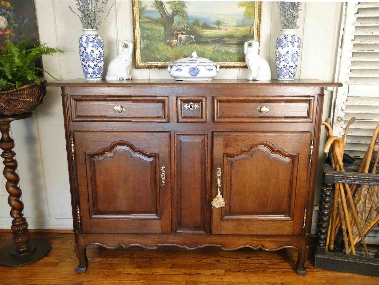 Carved Mahogany French Antique Country Sideboard Server And Buffet Throughout French Country Sideboards And Buffets (Photo 10 of 15)