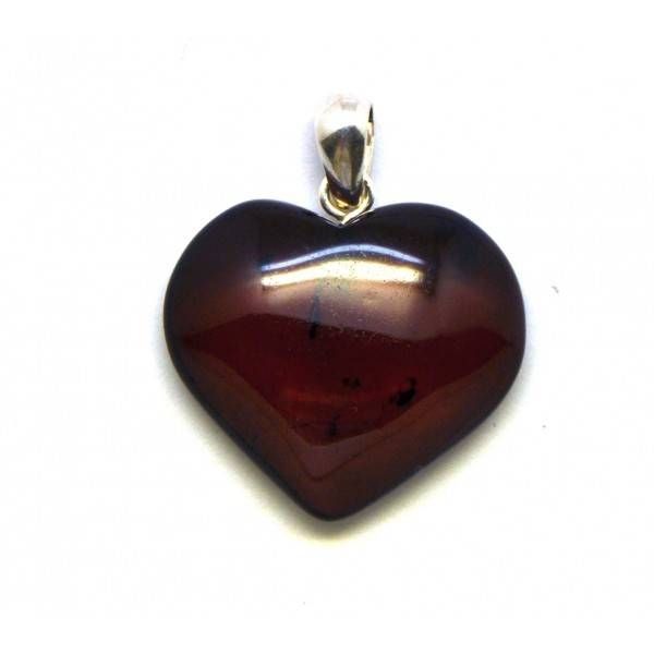 Cherry Heart Shape Baltic Amber Pendant From Online Baltic Amber For Most Up To Date Cherry Pendants (View 4 of 15)