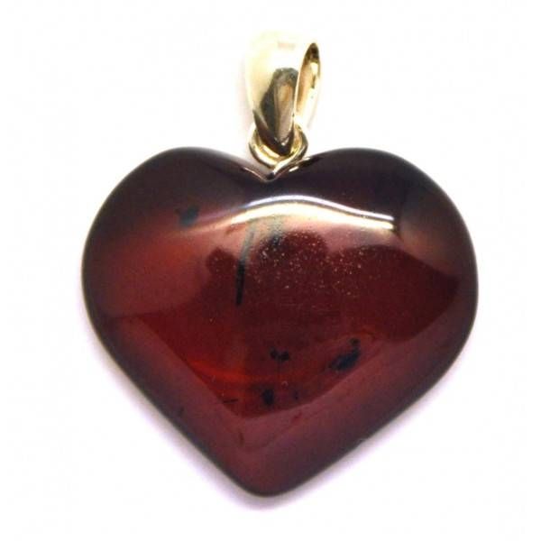 Cherry Heart Shape Baltic Amber Pendant From Online Baltic Amber Pertaining To Most Recently Released Cherry Pendants (View 14 of 15)