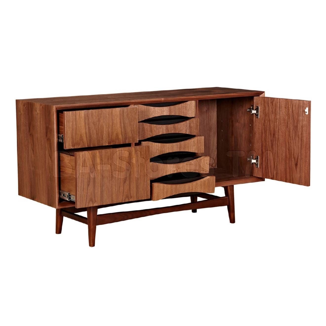 China, Buffets And Cabinets: Hanna Sideboard | Walnut & Black Pertaining To Walnut And Black Sideboards (View 6 of 15)