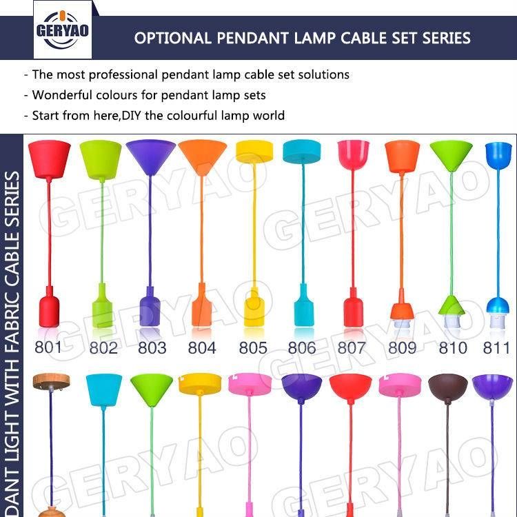 Coloured Ce Enec European Standard E27 Pendant Lamp Cord Set With In Coloured Pendant Cord (Photo 3 of 15)