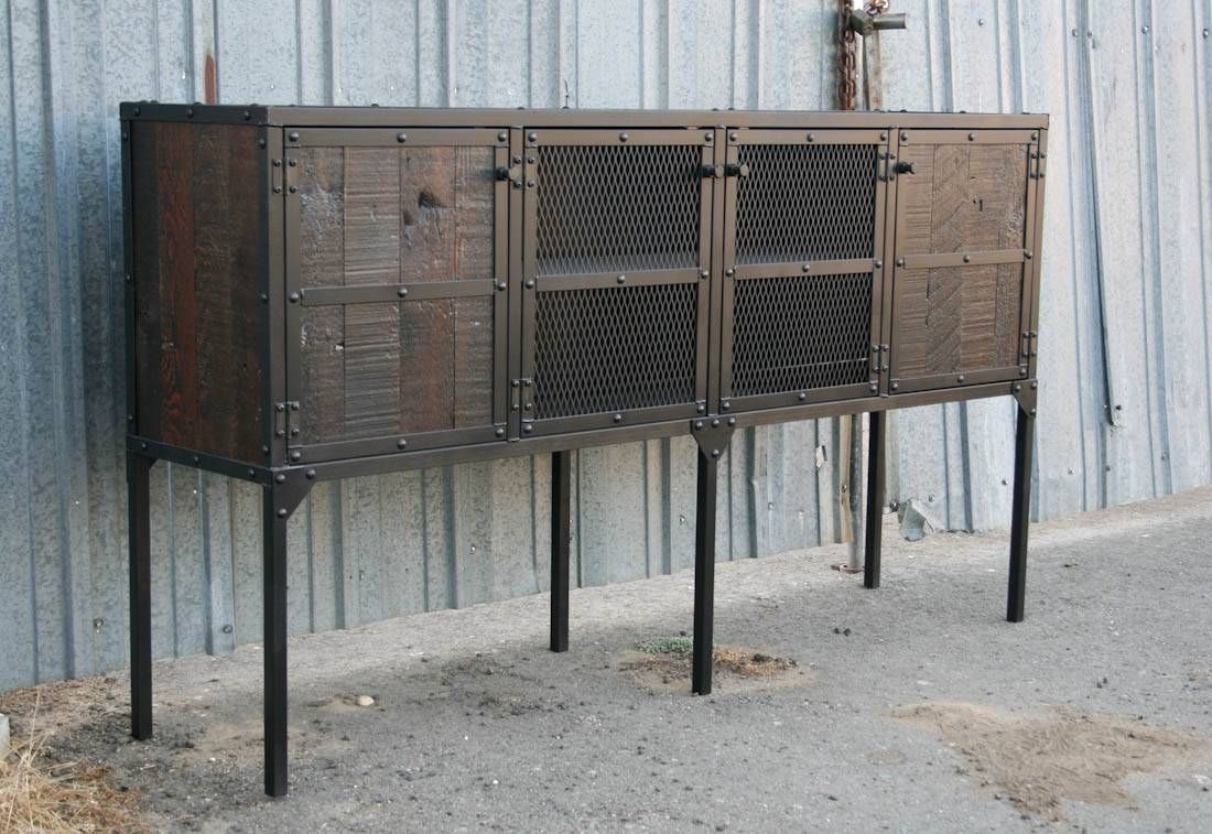 Combine 9 | Industrial Furniture – Tall Leg Reclaimed Wood Buffet Throughout Tall Sideboard Cabinets (View 10 of 15)