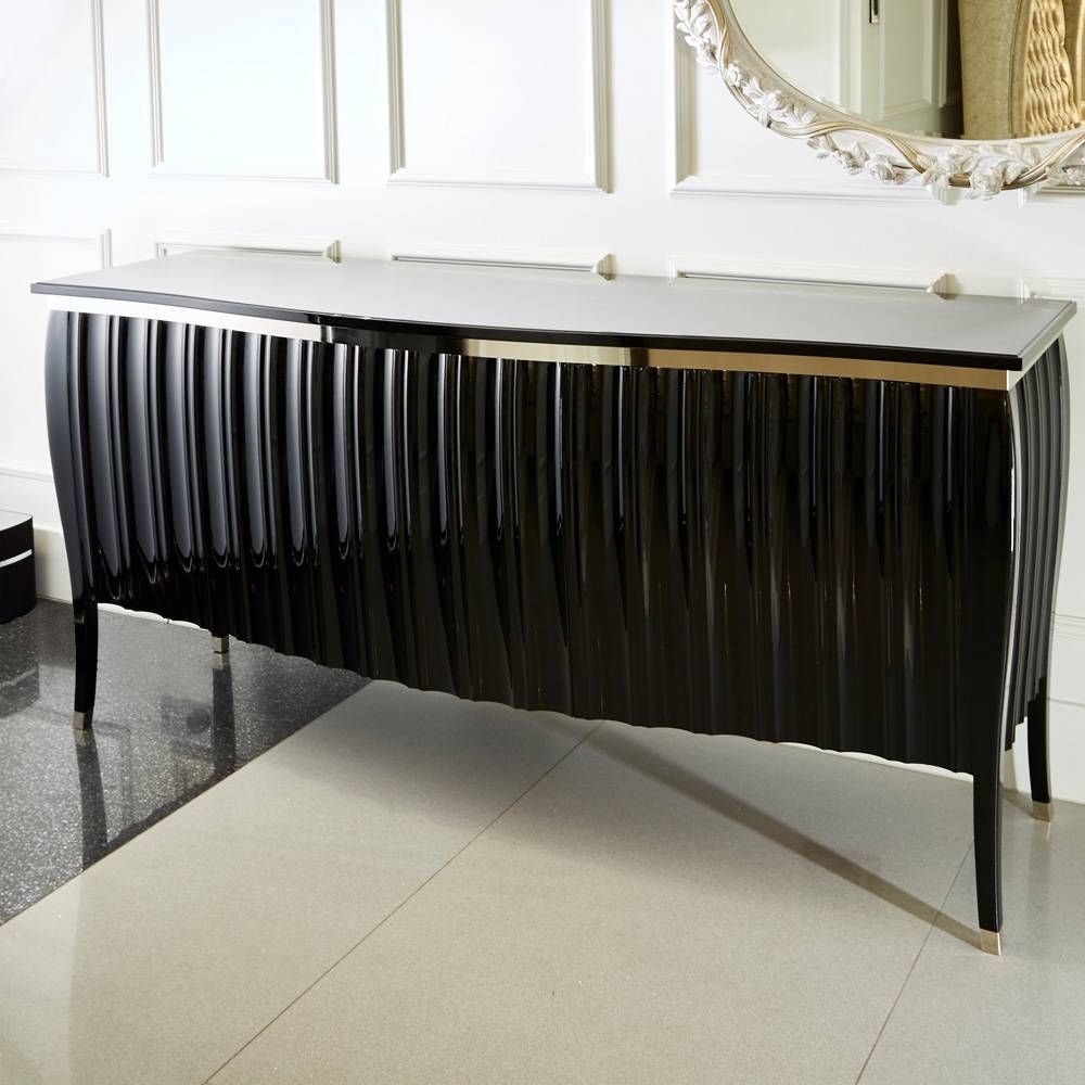 Contemporary High Gloss Black Sideboard Buffet | Juliettes Regarding High Gloss Black Sideboards (Photo 6 of 15)