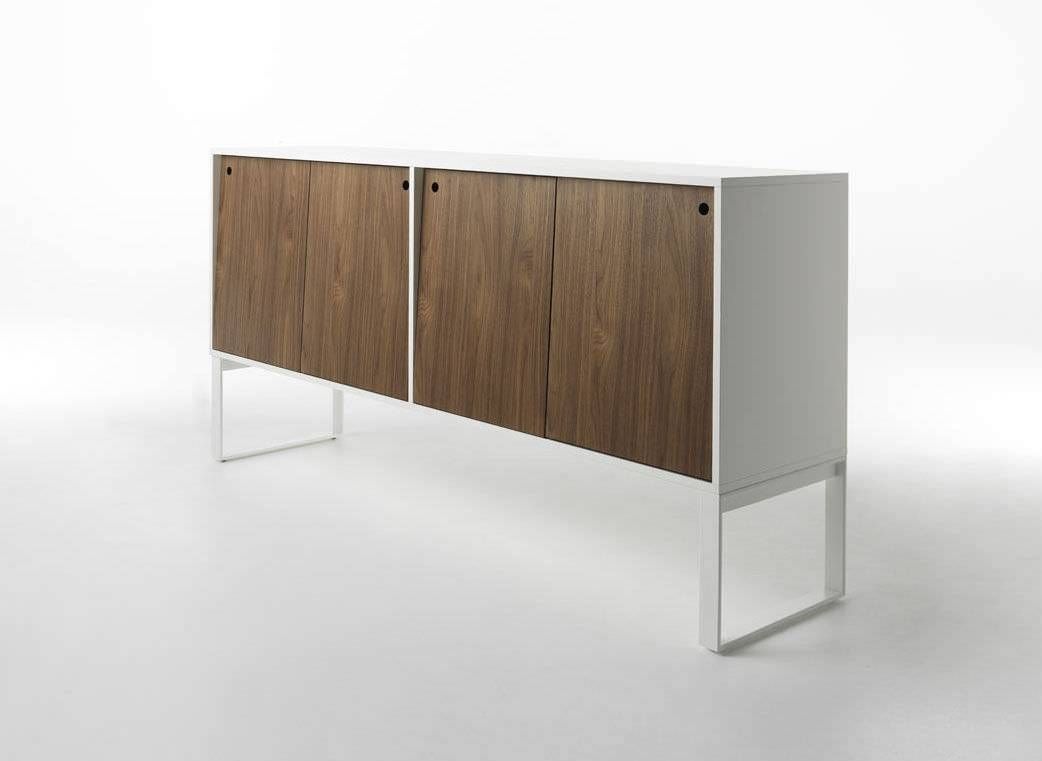 Contemporary Sideboard / Lacquered Wood / Walnut / White – A/r For White And Walnut Sideboards (Photo 4 of 15)