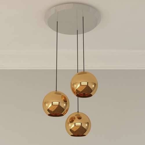 Copper 25 3 Light Multipoint Pendant Lighttom Dixon | Ylighting For Most Recently Released Tom Dixon Pendants (Photo 13 of 15)