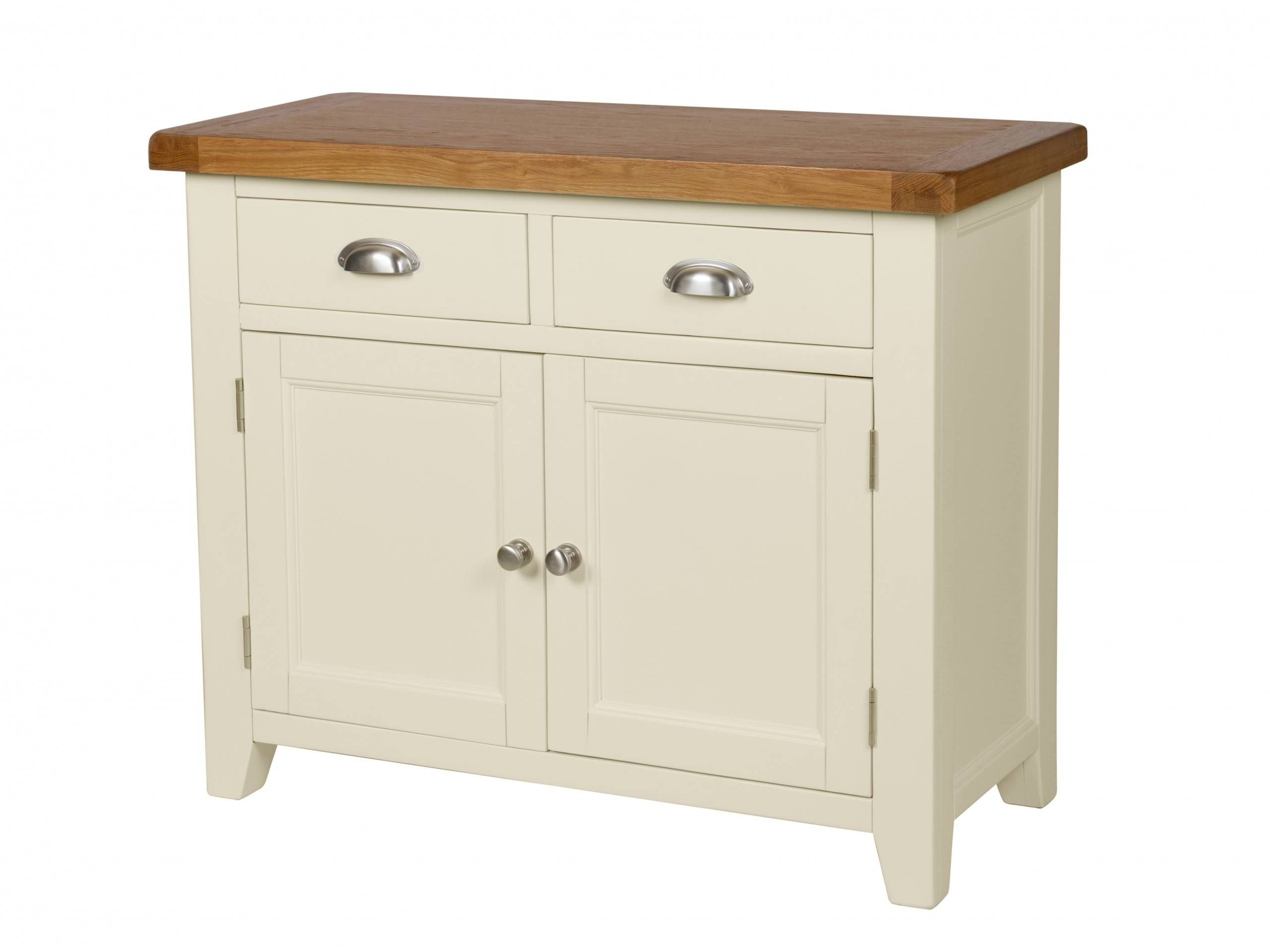 Country Cottage 100cm Cream Painted Oak Sideboard With Regard To Small Wooden Sideboards (View 5 of 15)
