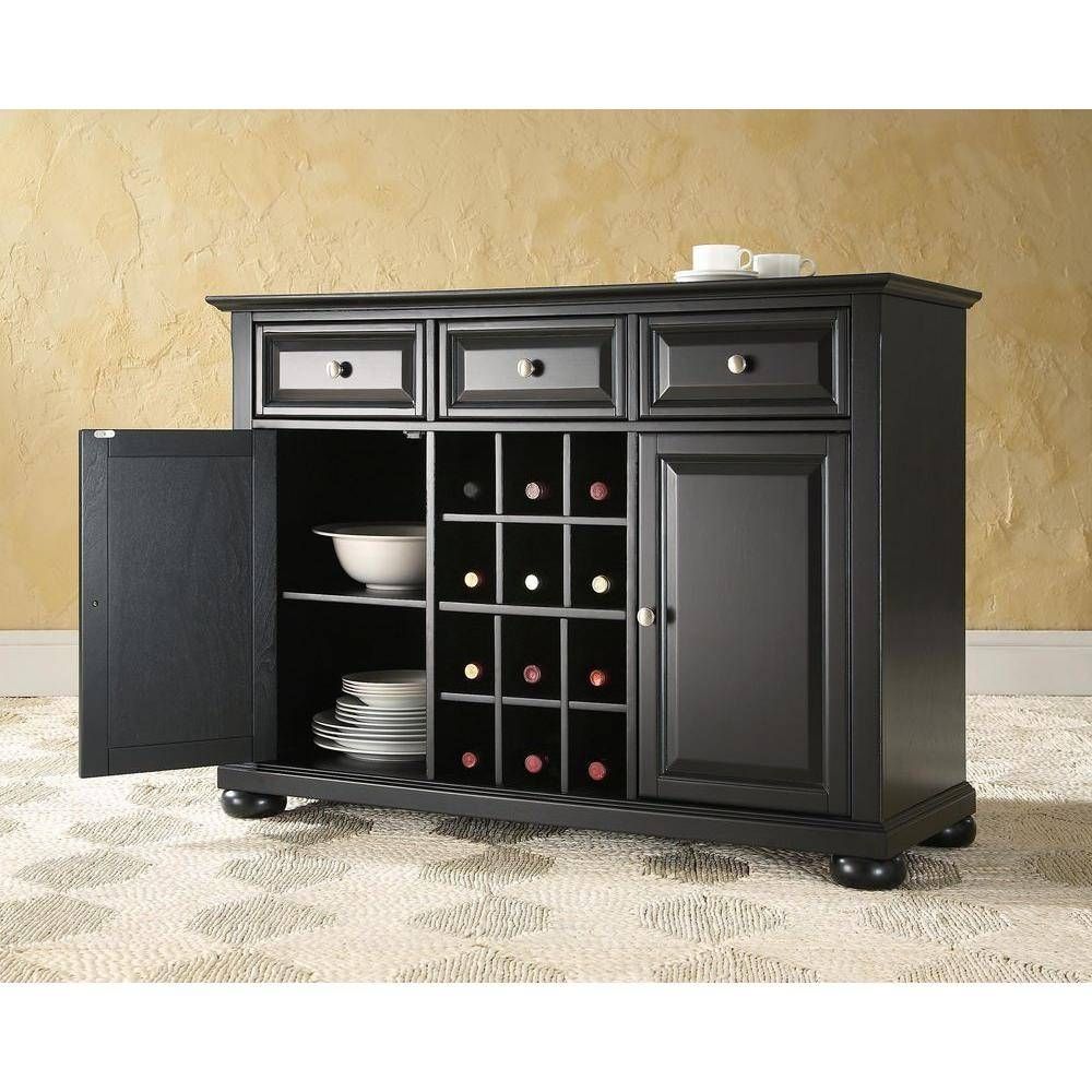 Crosley Alexandria Black Buffet Kf42001abk – The Home Depot With Regard To Cheap Black Sideboards (Photo 8 of 15)