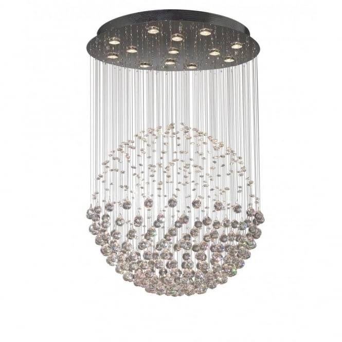 Dar Dar Exc1750 Excelsior 13 Light Modern Ceiling Light Pendant In Best And Newest Crystal Pendant Lights Uk (View 8 of 15)
