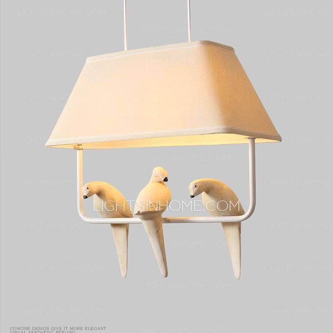 Decorative Bird Fabric Trapezoid Shaped Pendant Lights Kitchen With Current Fabric Pendant Lamps (View 12 of 15)