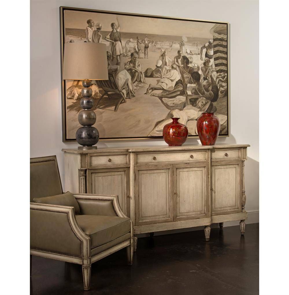 Delphine French Country Two Tone Antique Taupe Grey Sideboard In French Country Sideboards And Buffets (View 11 of 15)