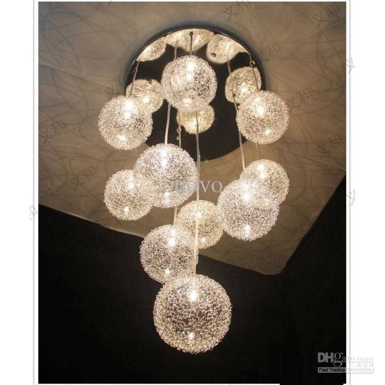 Discount 10 Heads Glass Aluminum Wire Glass Balls Living Room Regarding Wire Ball Light Pendants (Photo 3 of 15)