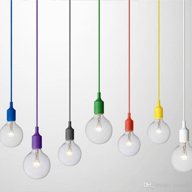 Discount Art Decor Silicone E27 Pendant Lamp Ceiling Light Bulb Regarding Most Up To Date E27 Pendant Lights (View 2 of 15)
