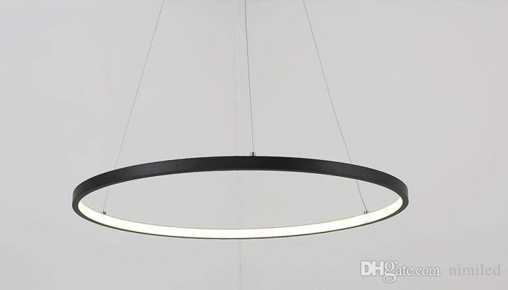 Discount Dimmable Black Ring Pendant Lights 3/2/1 Circle Rings Regarding 2017 Circle Pendant Lights (View 4 of 15)