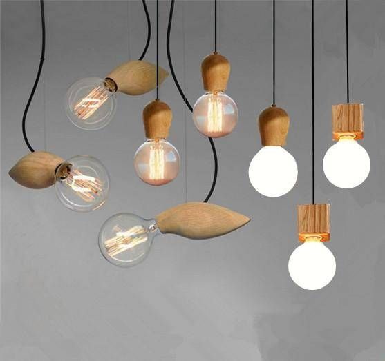 Discount Edison Native Wood Handmade Muuto E27 Bulbs Wooden Bar Intended For Most Current Muuto E27 Pendant Lamps (Photo 5 of 15)