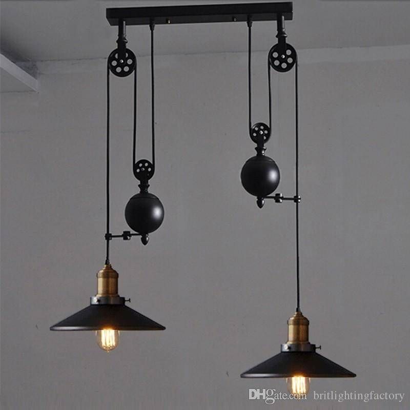Discount Kitchen Rise Fall Lights Kitchen Pulley Lights Retro Throughout 2017 Rise Fall Pendant Lights (View 5 of 15)