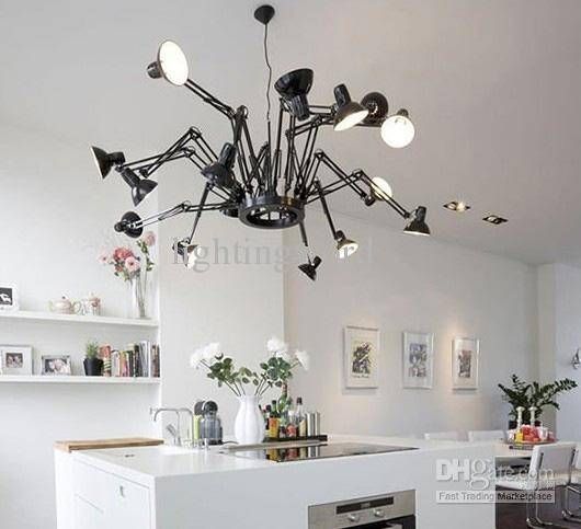 Discount Modern Art 12*e27 Black White Metal Moooi Ron Gilad Dear Within Latest Spider Pendant Lights (View 14 of 15)