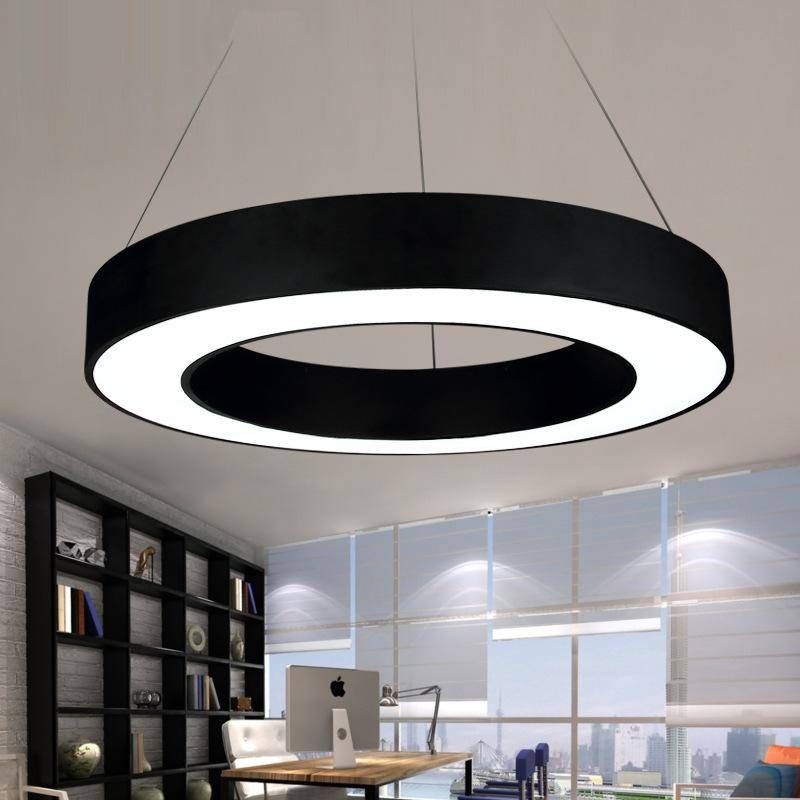 Discount Modern Office Led Circle Pendant Lights Round Suspension Inside Best And Newest Office Pendant Lights (Photo 7 of 15)