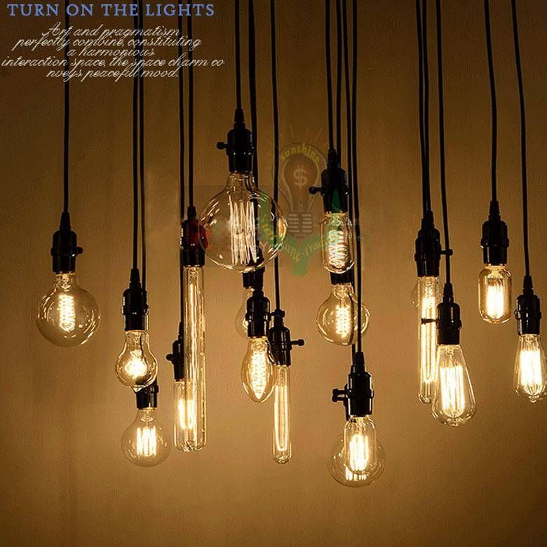 Discount Wholesale Edison Antique Bulb Pendant Lamps Diy Nostalgic Within Latest Bulb Pendants (View 13 of 15)