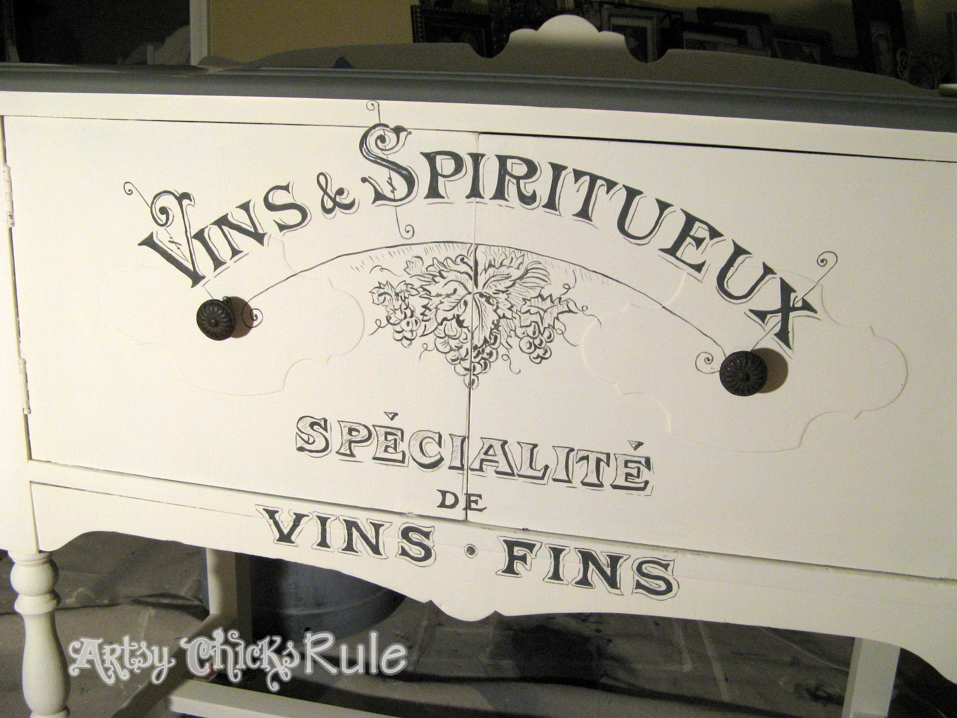 Estate Sale Sideboard {2nd Time's The Charm} – Artsy Chicks Rule® Regarding Hand Painted Sideboards (Photo 12 of 15)