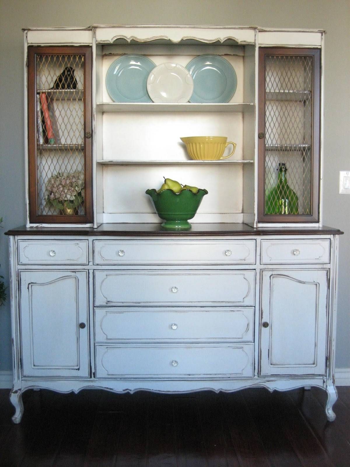 European Paint Finishes: ~ Rustic French Farmhouse Hutch ~ Intended For French Sideboard Cabinets (View 11 of 15)