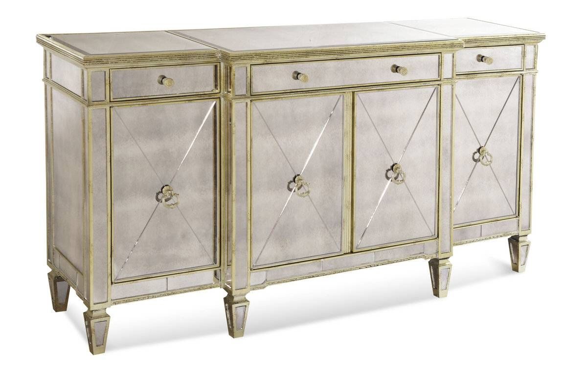 Furniture: Mirrored Buffet For Interior Design With Antique Within Mirrored Sideboards And Buffets (View 12 of 15)