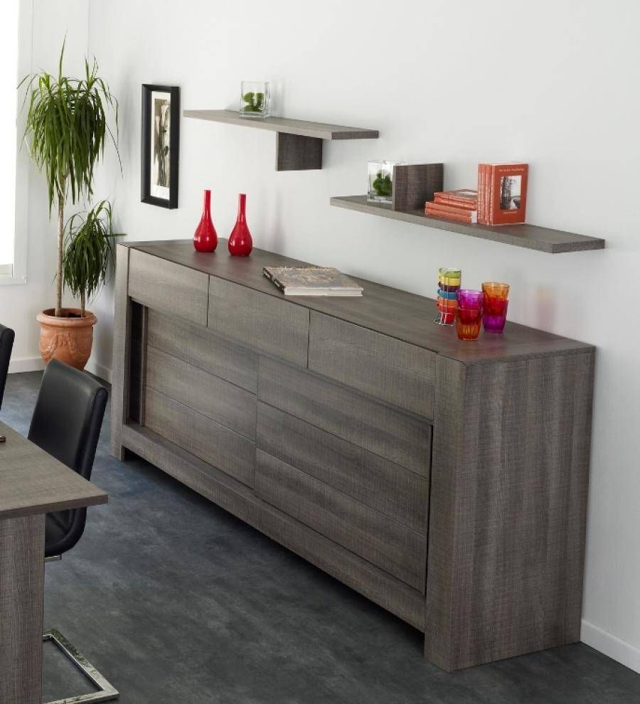 Furniture: Plain White Wall Paint Color Background With Modern Inside Grey Wood Sideboards (Photo 1 of 15)