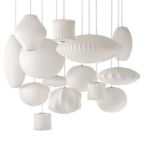 George Nelson Saucer Silk Pendant Lamp – Buy Silk Pendant Lamp Regarding Most Current Saucer Pendant Lamps (View 12 of 15)