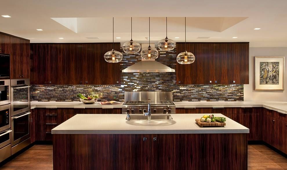 Glass Hanging Kitchen Lights : Chandeliers Hanging Kitchen Lights Intended For Best And Newest Contemporary Pendant Lighting For Kitchen (View 6 of 15)