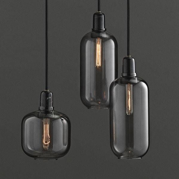 Gorgeous Black Glass Pendant Lights Amp Lamp Small Smoke Black With Current Smoke Pendant Lights (View 3 of 15)