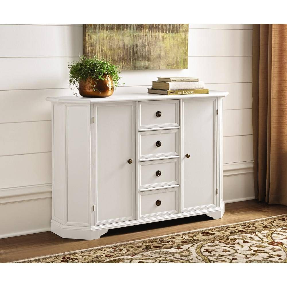 Home Decorators Collection Caley Antique White Buffet 9709500410 In White Sideboards And Buffets (View 12 of 15)